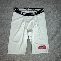 WSI Men Shorts Large White Black Compression Solid Stretch Gym Sports Logo - $18.98