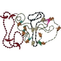 Mardi Gras New Orleans Throw Necklace Lot Beaded Fancy Trolls Skulls Lob... - £36.77 GBP