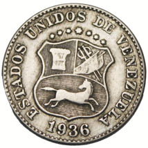 Venezuela 5 Centimos, 1936~Scarce #A192 - £7.02 GBP