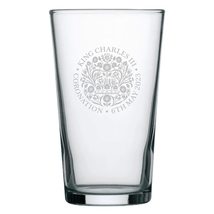 Engraved King Charles III Coronation Pint Beer Glass Royal Memorabilia, Royalty  - £14.55 GBP+