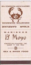 Matchbook Cover Mexico Mariskos El Moyo Sea &amp; River Food K&#39;Mar Garzuam - £0.53 GBP