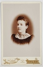 Salem South Dakota SD Beautiful Young Lady Matter Studio Cabinet Card Photo GG87 - £15.77 GBP