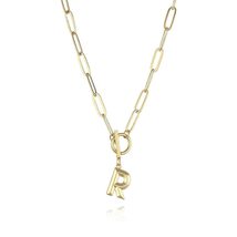 Trimic Initial necklace,paper clip chain,paper clip necklace,paperclip necklace, - £19.66 GBP