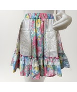 Vtg Mondiki Square Dance Skirt Womens M Pastel Floral Ruffles Lace Rocka... - $499.68 MXN