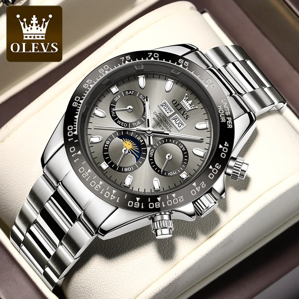 OLEVS  Men&#39;s   Multifunctional Full Automatic Watch Waterproof  Fashion Wristwat - £149.74 GBP