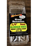 NOS Arrow Fastener Aluminum RSAW 1/8-Inch (3mm) White Short Rivets (25-P... - $120.54 MXN