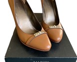 Talbots CARAMELLO TAMRA Women’s 4 “ Wood Heels Size 8 1/2 M Tan Brown Gold - $39.84