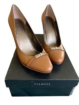 Talbots Caramello Tamra Women’s 4 “ Wood Heels Size 8 1/2 M Tan Brown Gold - £31.84 GBP