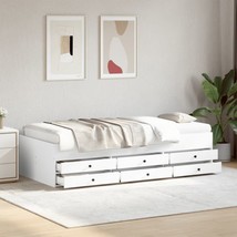Modern 2 in 1 White Wooden Daybed Sofa Double Bed With 6 Storage Drawers... - $274.48