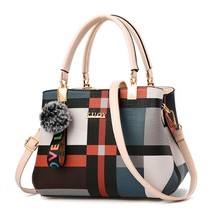 Valenkuci New Casual Plaid Shoulder Bag Fashion Stitching Wild Messenger Brand F - £42.09 GBP