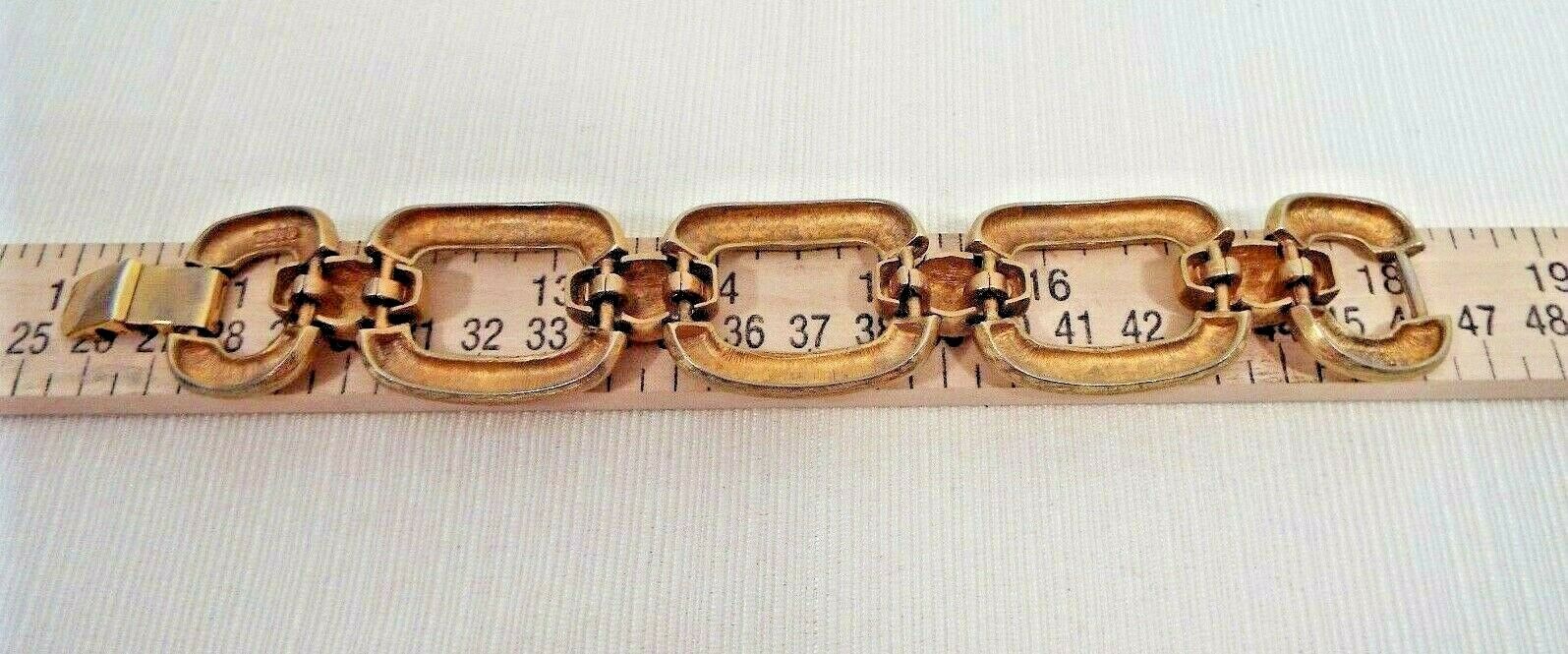 Signed P.E.P. Vintage Erwin Pearl Bold Couture Gold Tone 7.5" Link Bracelet Item image 6