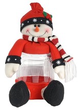 Seated Snowman Candy Jar Canister 11&quot; - £23.87 GBP