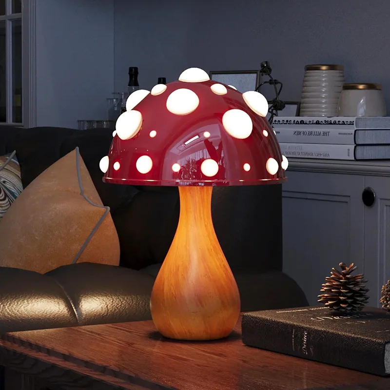 Amanita Mushroom Lamp with LED Tricolored Bulb AC or USB Warm Light Biom... - $84.15+