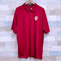 Indiana University Hoosiers Adidas Performance Golf Polo Shirt Red Mens XXL 2XL - £31.30 GBP