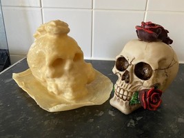 Latex Mould &amp; Fibreglass Jacket For Making This Lovely Rose Skull. - $59.76