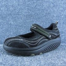 SKECHERS Shape-Ups Women Sneaker Shoes Black Fabric Hook &amp; Loop Size 8.5 Medium - £23.87 GBP