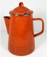 Paula Deen ORANGE Enamel Stove Top Coffee Pot Percolator Farmhouse Rusti... - £23.73 GBP