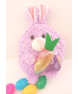 14&quot; Easter Bunny Plush Purple pink SOFT Rabbit Carrot NWT Free Fast Ship... - £11.31 GBP