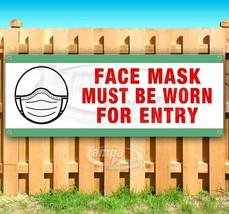 FACE MASK MUST BE WORN FOR ENTRY Advertising Vinyl Banner Flag Sign Many... - $18.02+