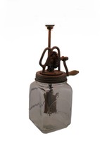 Scratch &amp; Dent Antique Style Butter Churn Glass and Metal Table Lamp Base - £94.13 GBP