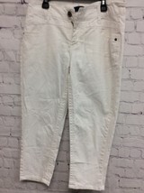 Blue Epic White Cropped straight leg zip front Jeans Pants  6 - $12.86