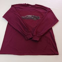 Gildan Heavy Cotton Crewneck Men&#39;s Burgundy Cotton Graphic T-Shirt Long ... - $191.28 MXN