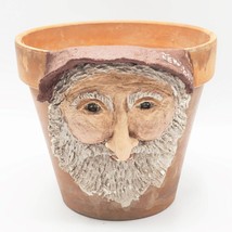 Terra Cotta Art Pottery Planter Pot Old Man Wizard Gnome - $196.87