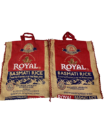 Royal Basmati Rice Burlap Tote Bags Set Lot 2 Zip Top Vintage Handle 25 ... - $27.69