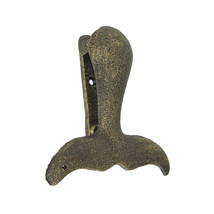 Zeckos Bronze Cast Iron Whale Tail Decorative Door Knocker Nautical Accent - £19.83 GBP