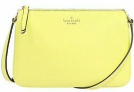 Kate Spade Jackson Triple Gusset Yellow Leather Crossbody NWT WKRU5942 $279 MSRP - £67.46 GBP