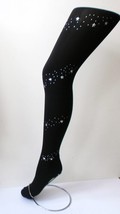 Black with Silver Star Studded Stud Tights Retro pantyhose 70 DENIER Fun... - $16.45