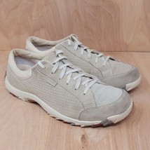 Simple Womens Sneakers Size 9.5 M Comfort Shoes Beige Suede Canvas Casual - £26.57 GBP