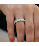 Anniversary Ring 3.50Ct Emerald Cut Diamond Wedding Band 14k White Gold ... - £197.49 GBP