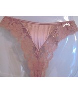 Victoria&#39;s Secret Satin Lace Thong Panty XS/S Rose New - £39.07 GBP