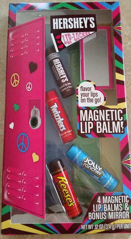 Hershey's Magnetic Lip Balm , Lip Locker Chapstick , Mirror Gift Set, 4 Magne - $24.99