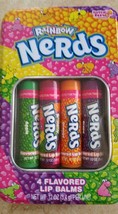 Rainbow Nerds 4 Flavored Lip Balms Gift Set, Chapsticks Set in Tin  - £11.95 GBP