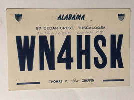Vintage Ham radio Amateur Card WA4HSK Tuscaloosa Alabama - £3.88 GBP