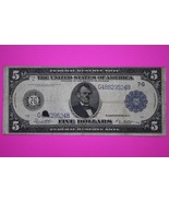 1914 $5 Five Dollars Chicago Federal Reserve Note FR 871 B Guaranteed Ge... - $144.99