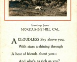 Vtg Postcard 1910s Greetings from Mokelumne Hill Applied Photograph  w Poem - $27.67