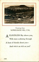 Vtg Postcard 1910s Greetings from Mokelumne Hill Applied Photograph  w Poem - £21.66 GBP