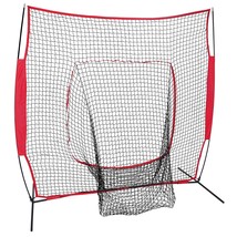 7&#39;7&#39; Softball Baseball Hitting Batting Practice Net Bow Frame Training With Bag - £60.22 GBP