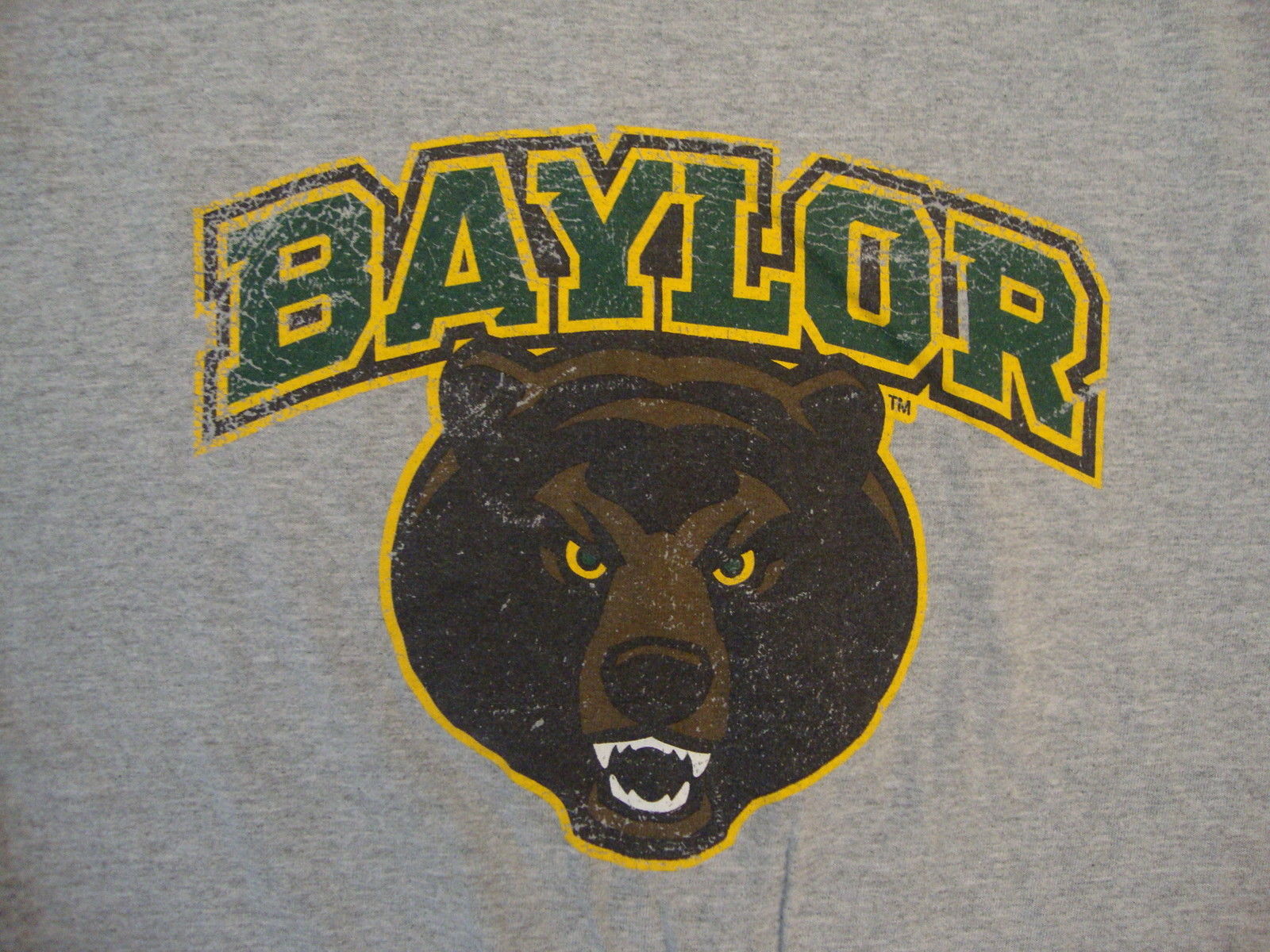 Primary image for NCAA Baylor Bears College University Fan Mascot Bears Gray Distressed T Shirt S