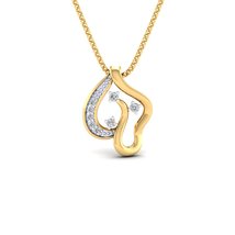 SwaraEcom 14K Yellow Gold Plated Round AAA+ Cubic Zirconia Pendant for Women Fas - £39.90 GBP