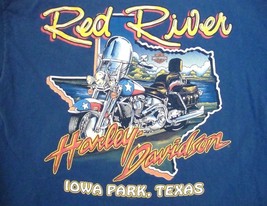 Harley-Davidson Motorcycles Red River Iowa Park Texas Souvenir T Shirt L - £13.37 GBP