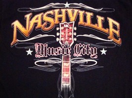 Nashville Music City County Rock Souvenir Black T Shirt S - £10.98 GBP