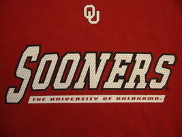 NCAA Oklahoma Sooners College University Student School Fan Red T Shirt L - £11.66 GBP