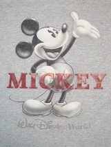 Mickey Mouse Walt Disney World Disneyland Souvenir Gray T Shirt S - £11.60 GBP