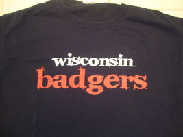 Wisconsin Badgers NCAA college black t shirt L - £11.15 GBP