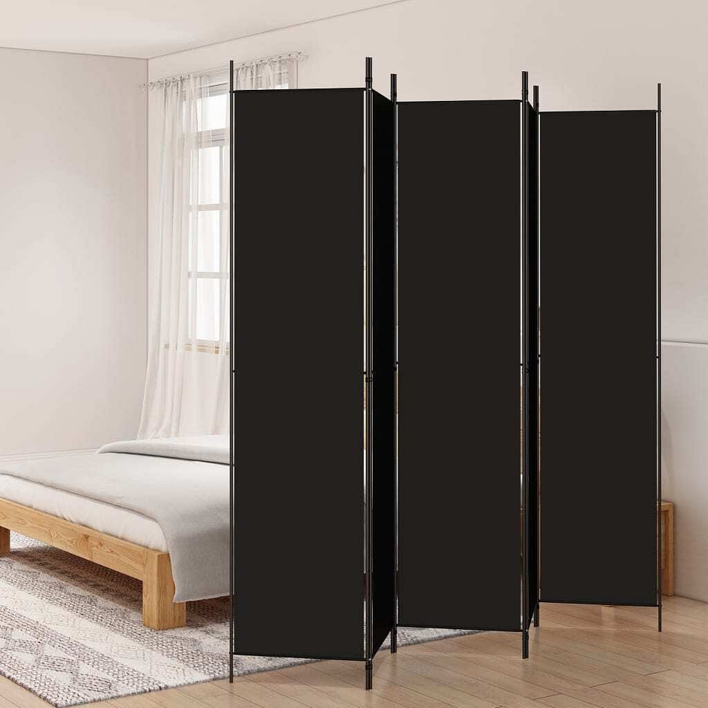 vidaXL 5-Panel Room Divider Black 98.4"x86.6" Fabric - $139.99