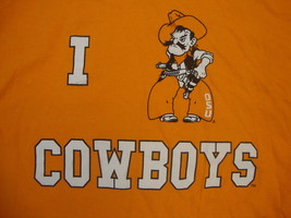 NCAA Oklahoma State Cowboys College University Fan School Orange T Shirt M - £11.15 GBP